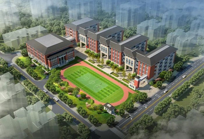 西丰实验小学（暂定名）鸟瞰图 图：重庆高新区微讯