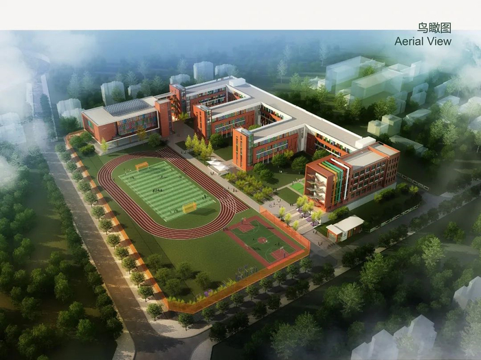 永青实验小学（暂定名）鸟瞰图 图：重庆高新区微讯