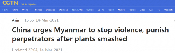  CGTN网站报道截图