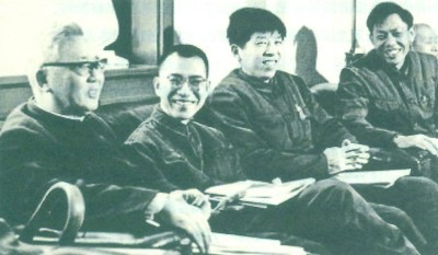 1978年华罗庚、陈景润、杨乐、张广厚在全国科学大会上。资料图片