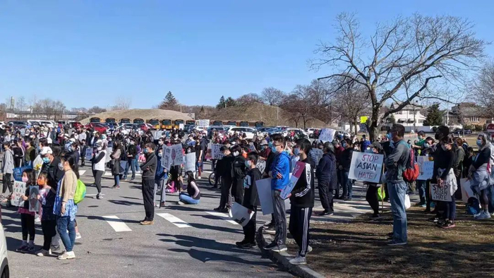 反亚裔歧视集会。/受访者供图