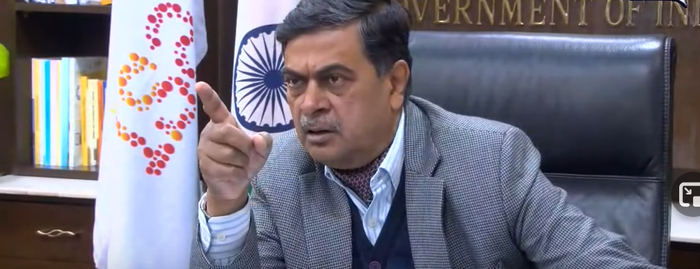 印度电力和新可再生能源部长辛格 视频截图：DD News