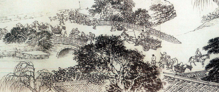 图为《京门九衢图》分段画卷——东直门篇鉴赏