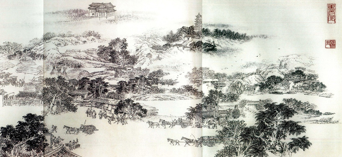 图为《京门九衢图》分段画卷——东直门篇鉴赏
