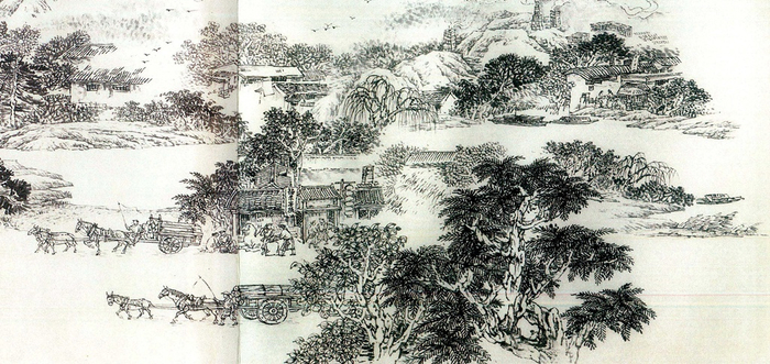 图为《京门九衢图》分段画卷——东直门篇鉴赏