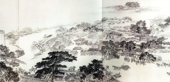 图为《京门九衢图》分段画卷——东直门篇鉴赏