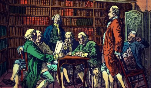 狄德罗与《百科全书》。图片源自网络。