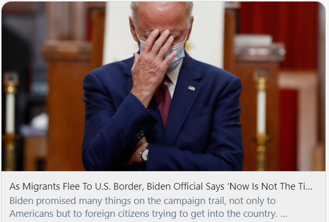 大批移民前往美墨边境，拜登政府官员称“现在还不是时候”。推特截图