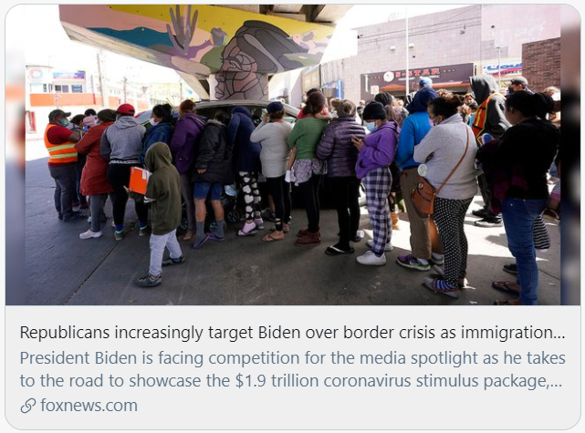 ▲共和党因边境危机批评拜登。福克斯新闻截图