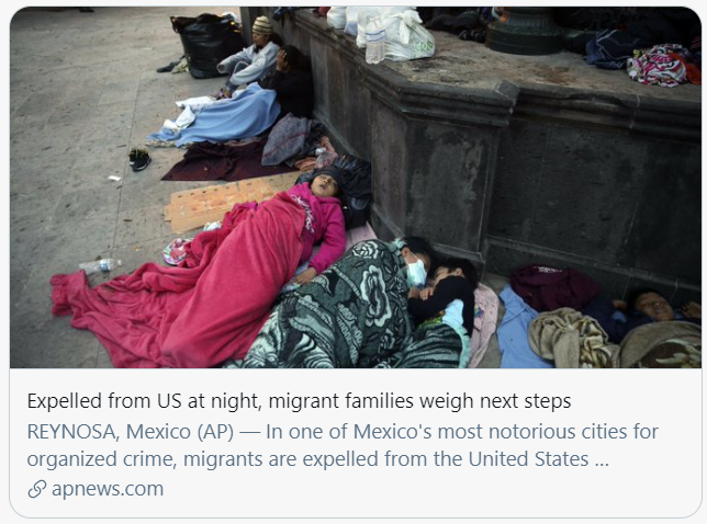 被从美国驱逐的移民正在思考下一步。美联社报道截图