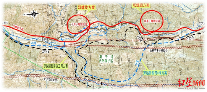 ▲双螺旋隧道设计示意图