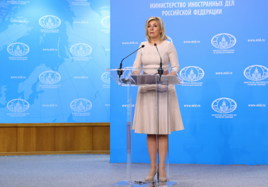 ▲当地时间2021年4月15日，俄罗斯莫斯科，俄罗斯外交部发言人扎哈罗娃回应美国对俄实施制裁。/IC Phohto