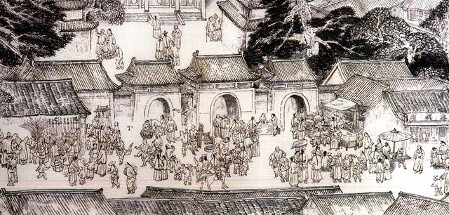 图为《京门九衢图》分段画卷——西安门篇鉴赏