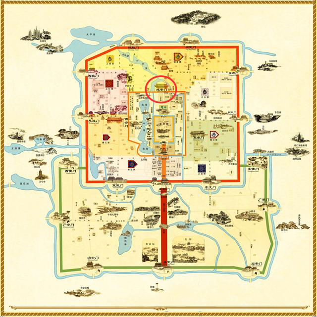 图为《京门九衢图》－老北京城门创作资料用图