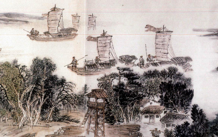 图为《古运回望图》分段画卷——焦作篇