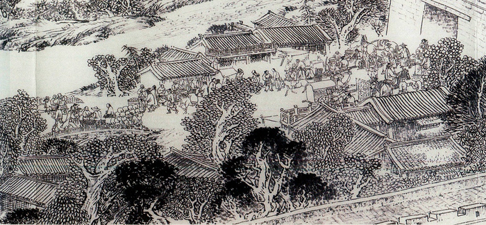 图为《京门九衢图》分段画卷——东便门篇鉴赏