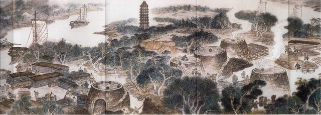 图为《古运回望图》分段画卷——临清篇