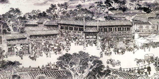 图为《京门九衢图》分段画卷——东安门篇鉴赏 