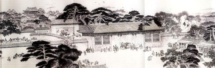 图为《京门九衢图》分段画卷——东安门篇鉴赏