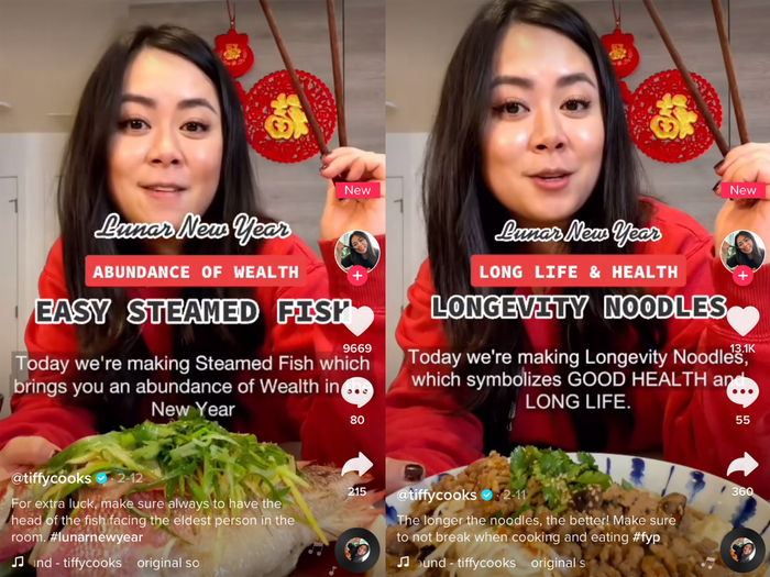 ▲TikTok美食创作者@tiffycooks 分享中国新年美食
