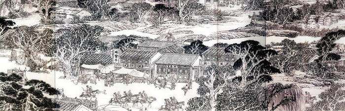 　　图为《京门九衢图》分段画卷——永定门篇鉴赏