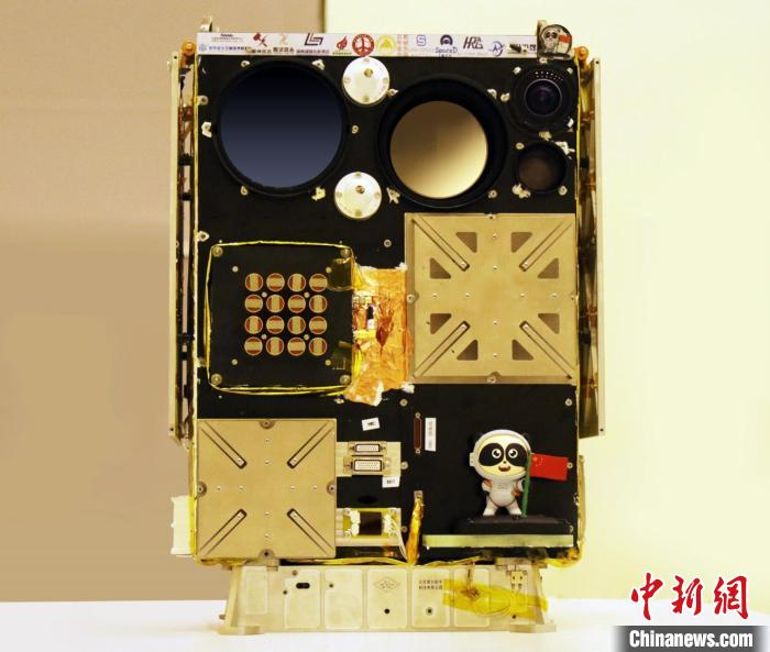 智能遥感卫星“航升一号”上的“太空熊猫”公益形象“大空”。成都大熊猫繁育研究基地供图