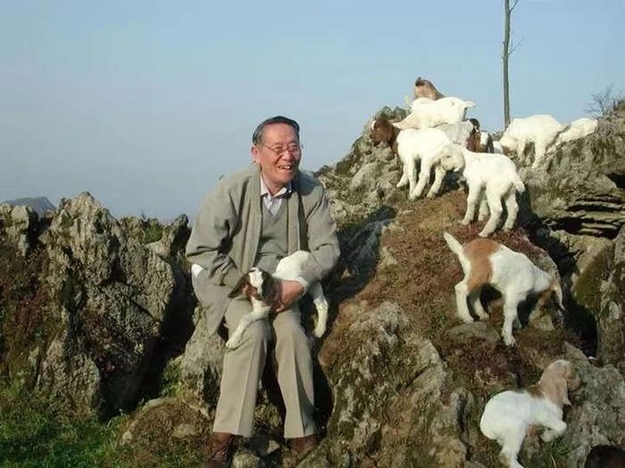 资料图片：2000年，任继周在贵州扶贫考察。（新华社发）