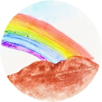 清明的第三个五天，雨后的天空可以见到彩虹了。季静图