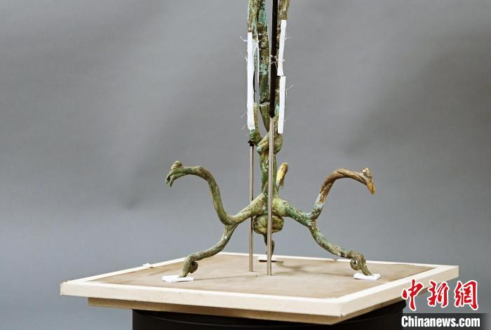 图为三星堆3号青铜神树。　安源 摄