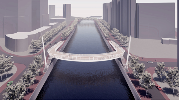 图说：安远路跨苏州河桥新建工程项目效果图