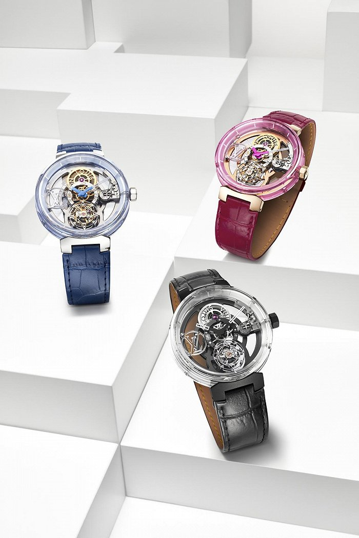 Tambour Moon飞行陀飞轮日内瓦印记蓝宝石腕表  图片来源：LOUIS VUITTON