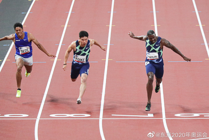 加特林以10秒24惊险夺冠。图/社交媒体