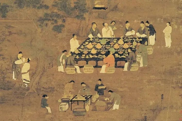 ▲宋 赵佶《文会图》局部