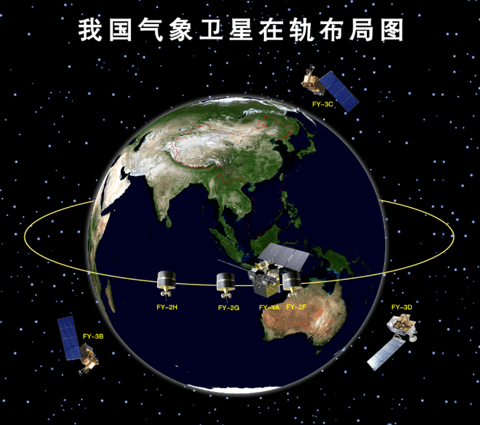 目前我国气象卫星在轨布局情况&nbsp;&nbsp;中国航天科技集团供图
