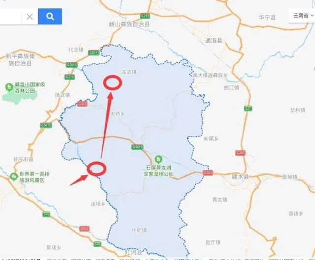 野象群活动线路示意图