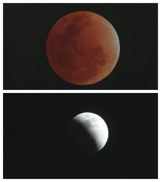 超级月亮与月食。北京天文馆供图