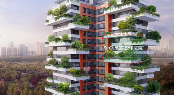 中国铁建·花语墅三层错位超高挑空效果图