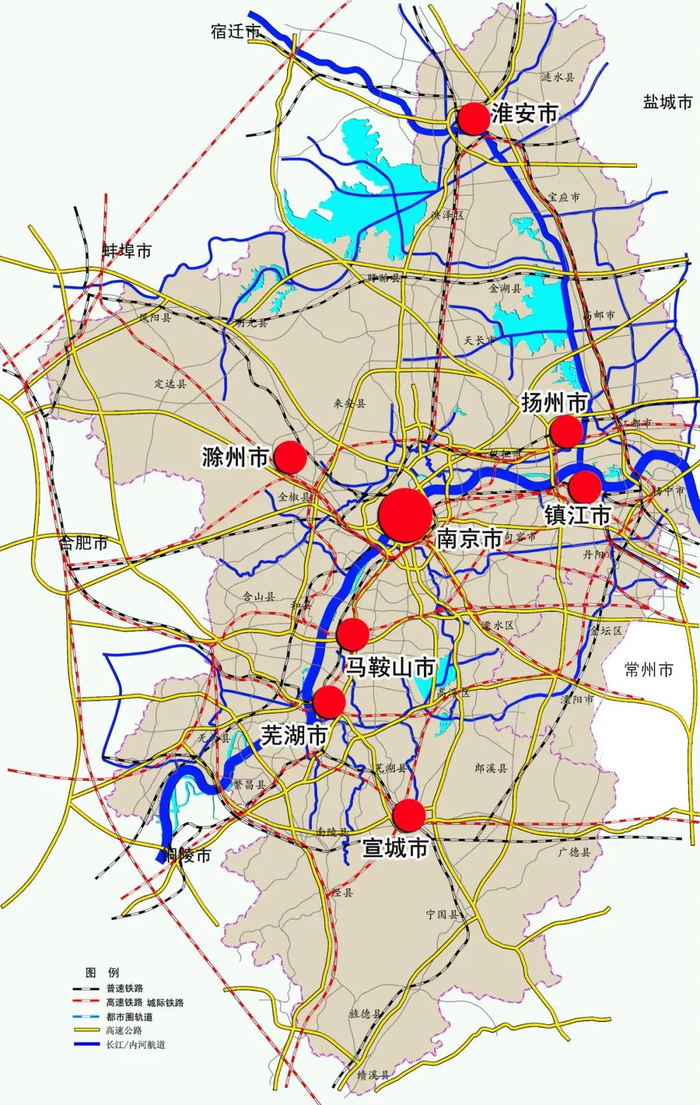 南京都市圈规划图（中科院南京地理与湖泊研究所供图）