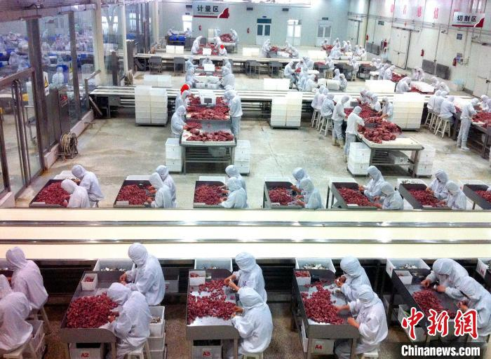 平遥牛肉生产车间。平遥县委宣传部提供