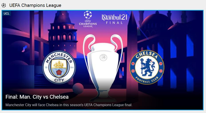 欧足联官网为本赛季欧冠决赛设计的海报截图。