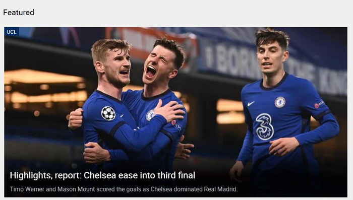 欧足联官网对本场比赛的报道。