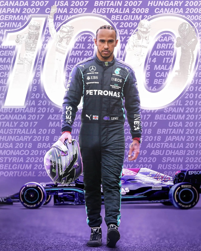 汉密尔顿拿下职业生涯第100个杆位。图/社交媒体