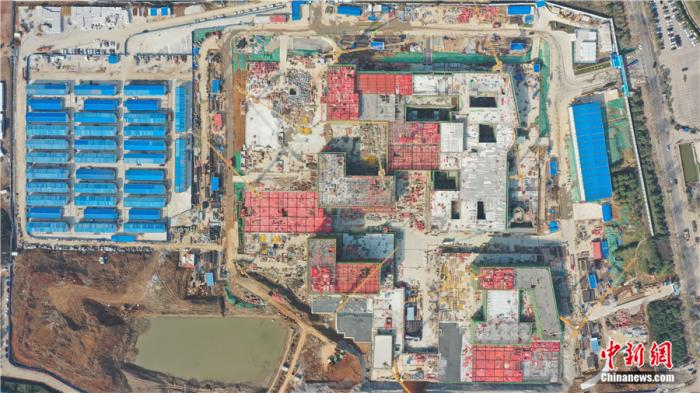 云景山医院建设航拍图。中国建筑供图