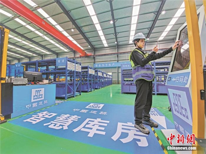 云景山医院项目智慧库房。中国建筑供图