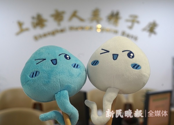 图说：上海市人类精子库前台放置卡通“小蝌蚪”
