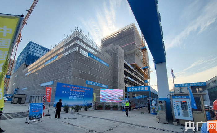 同济生科楼2021年上海市建设工程安全生产月综合创优观摩活动现场（央广网发 受访者供图）