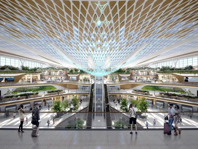 T3航站楼国际进出港共享中庭效果。通讯员供图