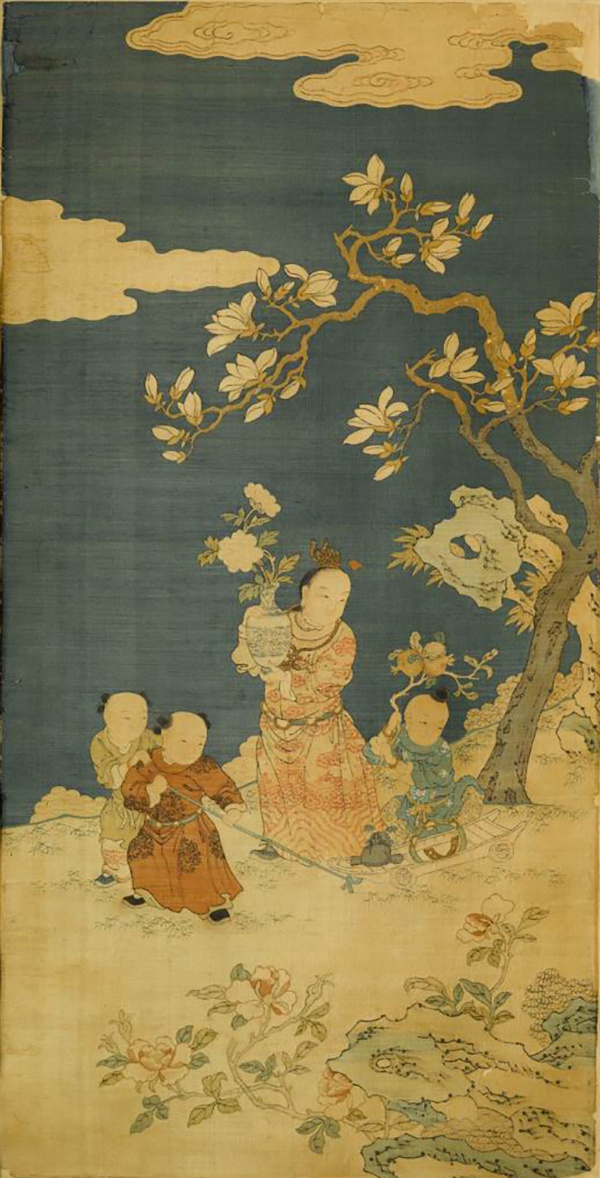 图11 清乾隆 缂丝《婴戏图》，上海博物馆藏