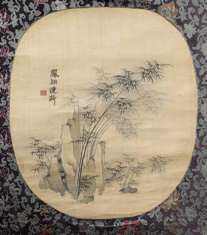 图13 清 石竹图扇面，上海博物馆藏