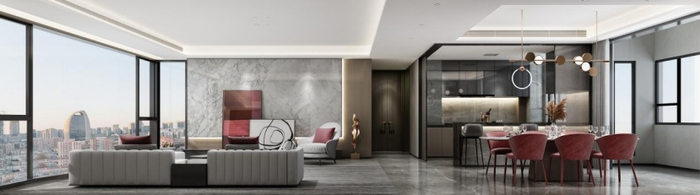 （约230㎡户型精装效果图，龙湖供图，央广网发）